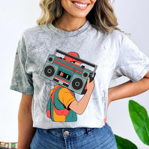 Retro 90s Boombox Nostalgia Party For Music Lovers Men Women Comfort Color Blast T-Shirt - Figerry