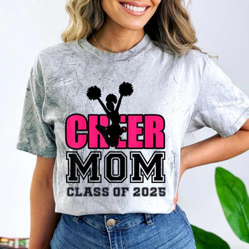 Senior Cheerleader Mom Cheer Class Of 2025 Graduation Women Comfort Color Blast T-Shirt - Best Gift Smart