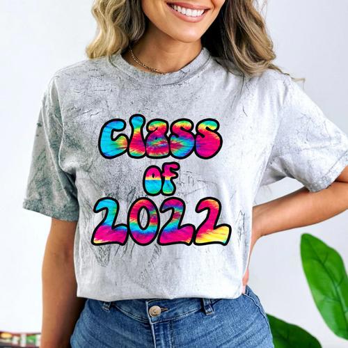 Senior Year 2022 Class Of 2022 Graduation Tie Dye Groovy Comfort Color Blast T-Shirt - Best Gift Smart