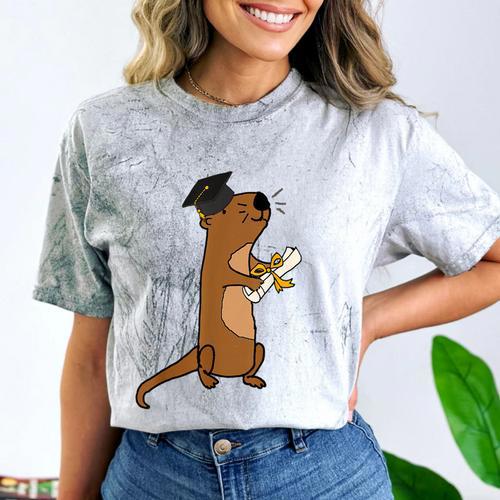SmileteesGrad Cute Sea Otter Graduation T-Shirt Comfort Color Blast T-Shirt - Best Gift Smart