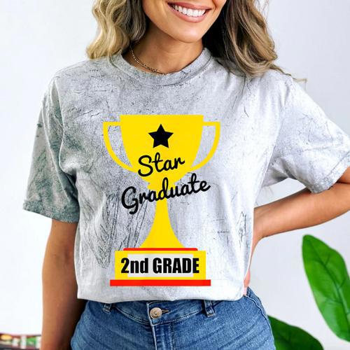 Star Graduate Second Grade Graduation Trophy Cup Comfort Color Blast T-Shirt - Best Gift Smart