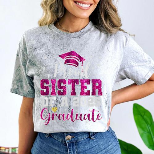 Super Proud Sister Of 2025 Graduate Senior Graduation Family Premium Tri-Blend Comfort Color Blast T-Shirt - Best Gift Smart