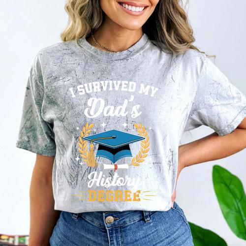 I Survived My Dad's History Degree Graduation Comfort Color Blast T-Shirt - Best Gift Smart