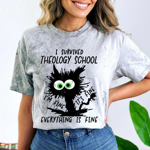 I Survived Theology School Graduation 2025 Comfort Color Blast T-Shirt - Best Gift Smart