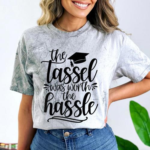 The Tassel Was Worth The Hassle Graduation Comfort Color Blast T-Shirt - Best Gift Smart