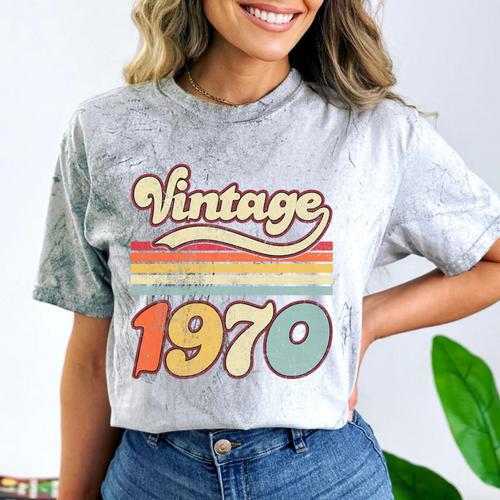 Vintage 1970 Birthday Retro Style 70's Born Nostalgia Outfit Premium Tri-Blend Comfort Color Blast T-Shirt - Figerry