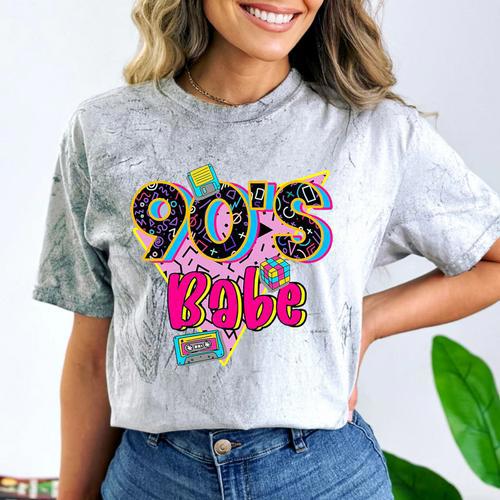 Vintage 90's Babe Party Back To 90s Cassette Nostalgia Premium Tri-Blend Comfort Color Blast T-Shirt - Figerry