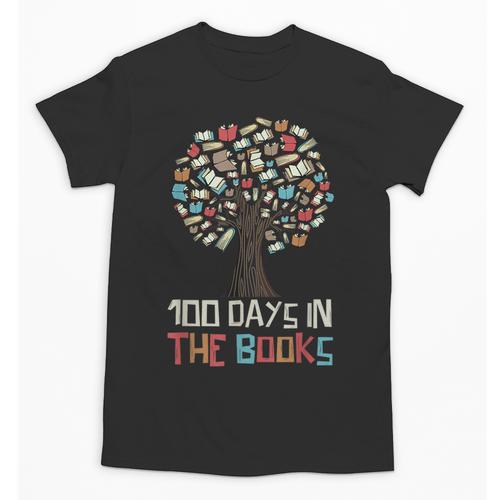 100 Days In The Books Tree Reading Teacher Student 100th Day Unisex T-Shirt - Bookorys UK