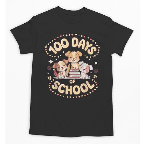 100 Days Of School Cute Puppies And Books Unisex T-Shirt - Bookorys
