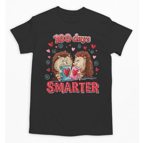 100 Days Smarter Shirt Cute Hedgehog Love Books School Tee Unisex T-Shirt - Bookorys AU