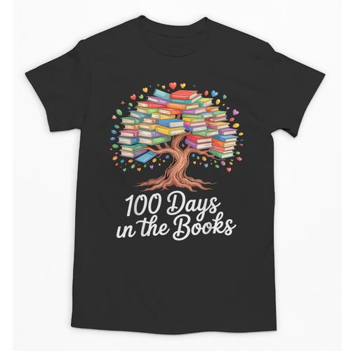 100th Day Of School Books Tree Reading Unisex T-Shirt - Bookorys CA
