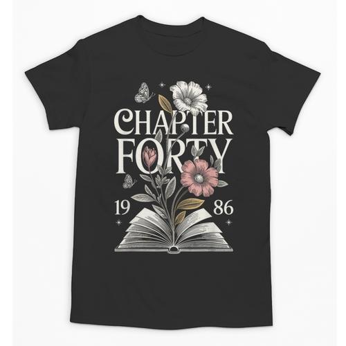 1986 Chapter Forty 40th Birthday Wildflower Book 40 Year Old Unisex T-Shirt - Bookorys