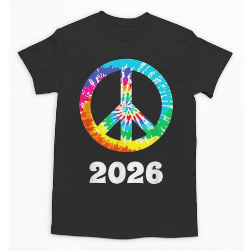 2026 Graduation Class Year Tie Dye Peace Sign Graduate Shirt Unisex T-Shirt - Best Gift Smart