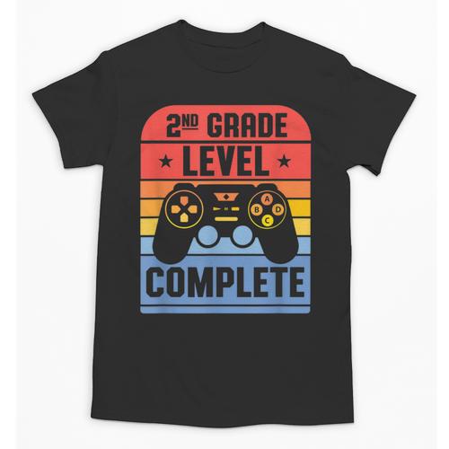 2nd Grade Level Complete Graduation Student Video Gamer Unisex T-Shirt - Best Gift Smart