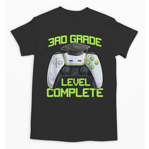 3rd Grade Level Complete Gamer Class Of 2026 Graduation Unisex T-Shirt - Best Gift Smart