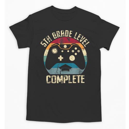 5th Grade Level Complete Gamer Graduation Boys Class Of 2024 Unisex T-Shirt - Best Gift Smart