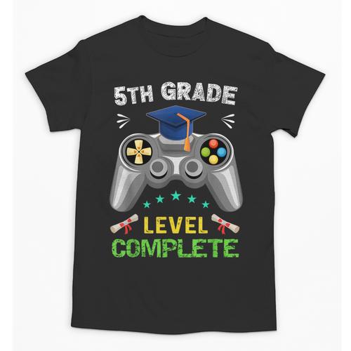 5th Grade Level Complete Gaming Graduation Class 2023 Gamer Unisex T-Shirt - Best Gift Smart