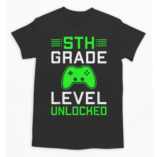 5th Grade Level Unlocked Back To School Gamer Graduation Unisex T-Shirt - Best Gift Smart