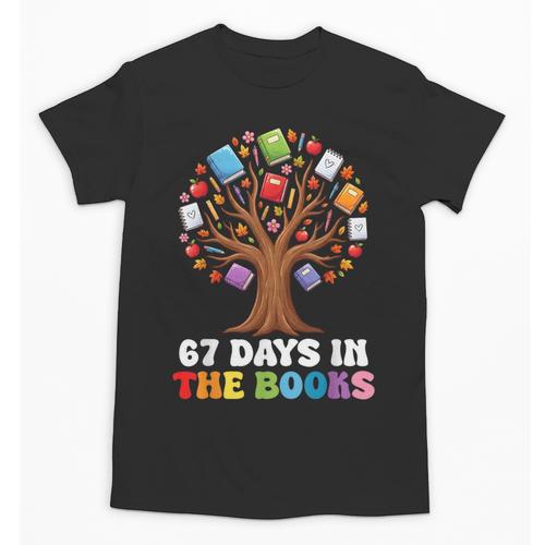 67 Days In The Books Reading Teacher 67th Day Of School Kids Unisex T-Shirt - Bookorys