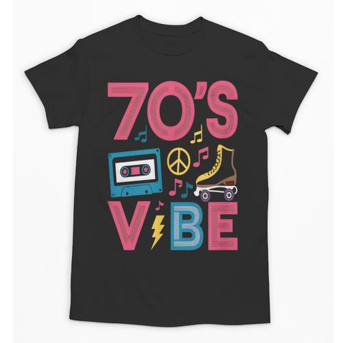 70s Retro Style Roller Skate Cassette Music Nostalgia Unisex T-Shirt - Figerry