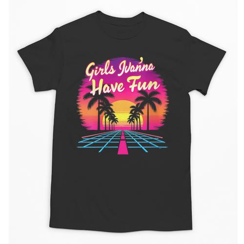 80s Fashion Girls Just Wanna Have Fun 1980s Nostalgia Unisex T-Shirt - Figerry