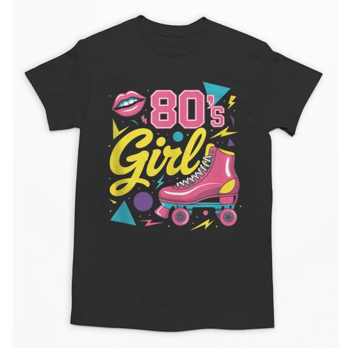 80's Girl Roller Skates Skating Eighties 1980s Nostalgia Unisex T-Shirt - Figerry