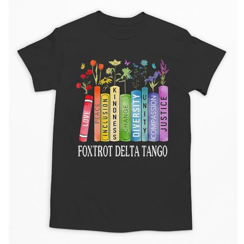 8647 Foxtrots Tangos Deltas Book Flower Resist Book Lovers Unisex T-Shirt - Bookorys