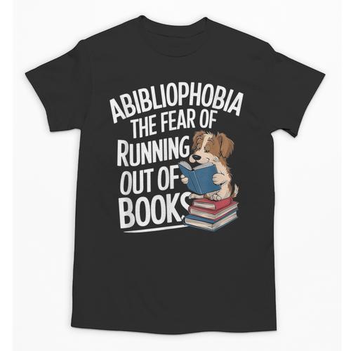 Abibliophobia Dog Book Lover Library Unisex T-Shirt - Bookorys AU