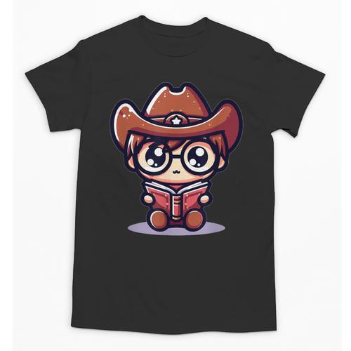 Adorable Book Lover Cowboy With Reading Glasses Cute Unisex T-Shirt - Bookorys UK