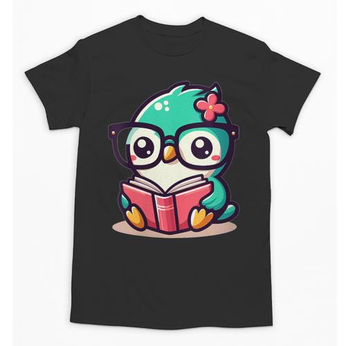 Adorable Book Lover Humming Bird With Reading Glasses Cute Unisex T-Shirt - Bookorys CA