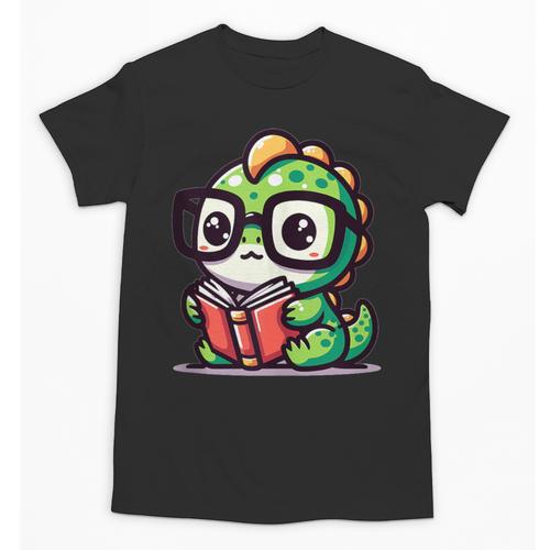 Adorable Book Lover Iguana With Reading Glasses Cute Unisex T-Shirt - Bookorys