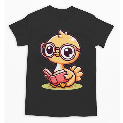 Adorable Book Lover Ostrich With Reading Glasses Cute Unisex T-Shirt - Bookorys