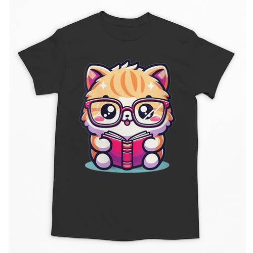 Adorable Book Lover Persian Cat With Reading Glasses Cute Unisex T-Shirt - Bookorys AU