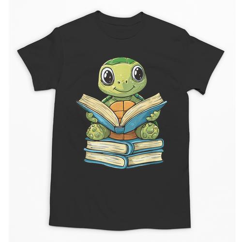 Adorable Turtle Reading Books Unisex T-Shirt - Bookorys CA