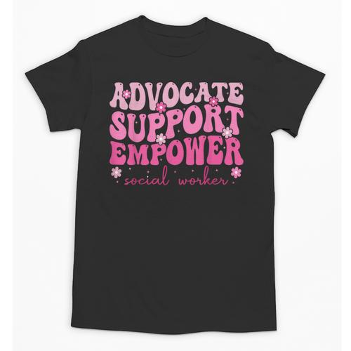Advocate Support Empower Groovy Social Worker Graduation MSW Unisex T-Shirt - Best Gift Smart