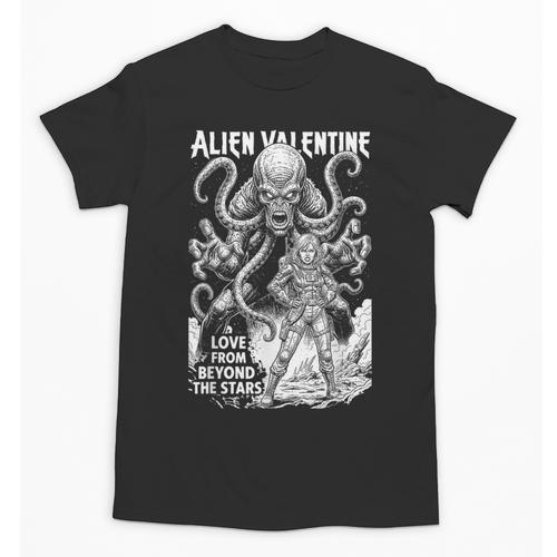 Alien Valentine Science Fiction Vintage Comic Book Unisex T-Shirt - Bookorys UK
