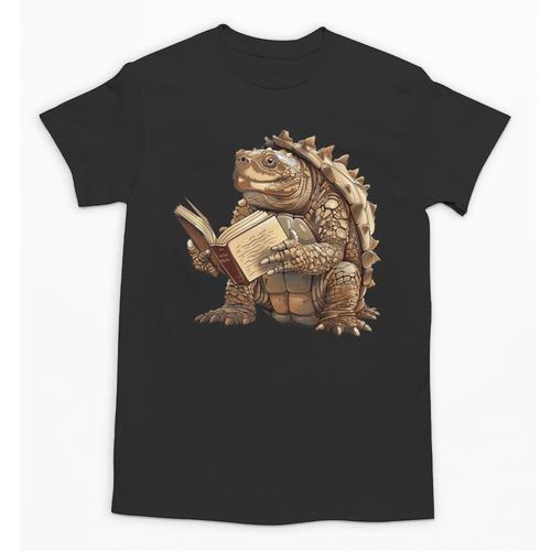 Alligator Snapping Turtle Reading A Book Unisex T-Shirt - Bookorys