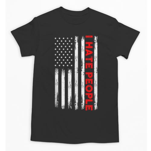 American Flag Loner Geeks Antisocial For Introvert Pride Unisex T-Shirt - Raresse