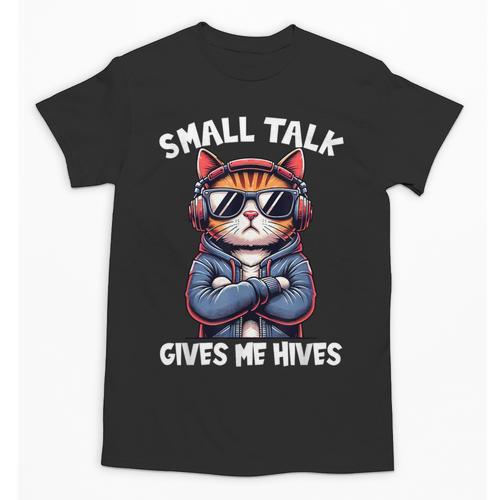 Anti Social Anxiety Mindfulness No Small Talk Introvert Cat Men Women Unisex T-Shirt - Raresse
