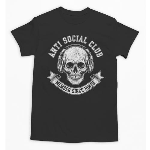 Anti Social Club Official Member Introvert Crest Unisex T-Shirt - Raresse