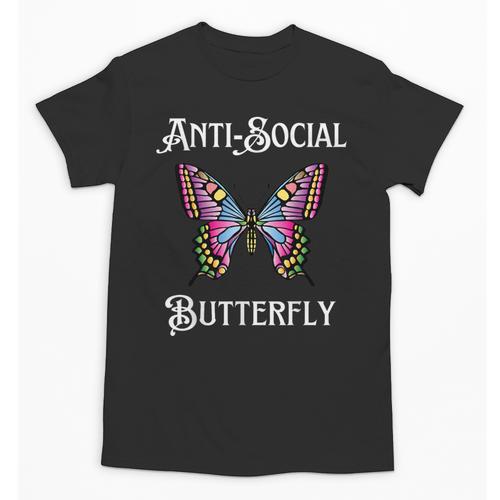 Antisocial Butterfly Aesthetic Introvert For Women Men Unisex T-Shirt - Raresse