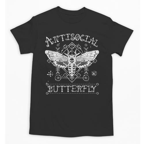 Antisocial Butterfly Introvert Death Head Moth Unisex T-Shirt - Raresse