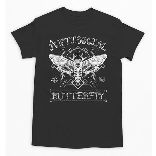 Antisocial Butterfly Introvert Death Head Moth Unisex T-Shirt - Raresse
