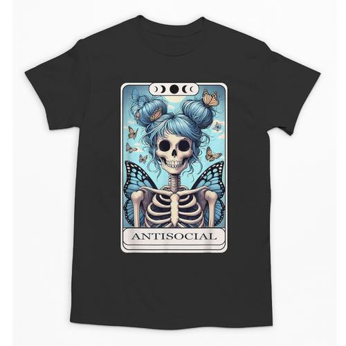 Antisocial Butterfly Tarot Card Introvert Women Stay Home Unisex T-Shirt - Raresse