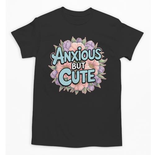 Anxious But Cute Introvert Floral Social Anxiety Unisex T-Shirt - Raresse