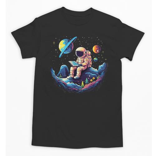 Astronaut Reading Book In Space Books Lover Bookworm Unisex T-Shirt - Bookorys
