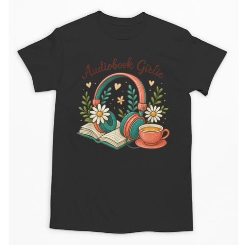 Audiobook Girlie Headphones Book Tea Love Unisex T-Shirt - Bookorys CA