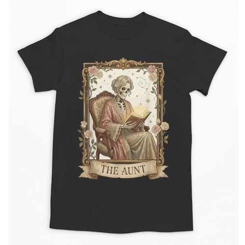 The Aunt Tarot Card Women Skeleton Aunty Book Lover Unisex T-Shirt - Bookorys UK