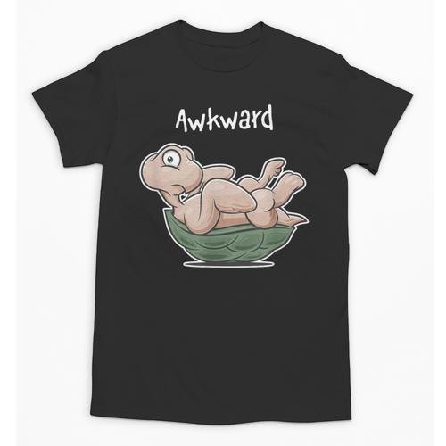 Awkward Turtle Upside Down Witty Comical Introvert Unisex T-Shirt - Raresse