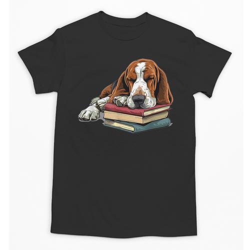 Basset Hound Books Dog Breed Graphic Unisex T-Shirt - Bookorys UK
